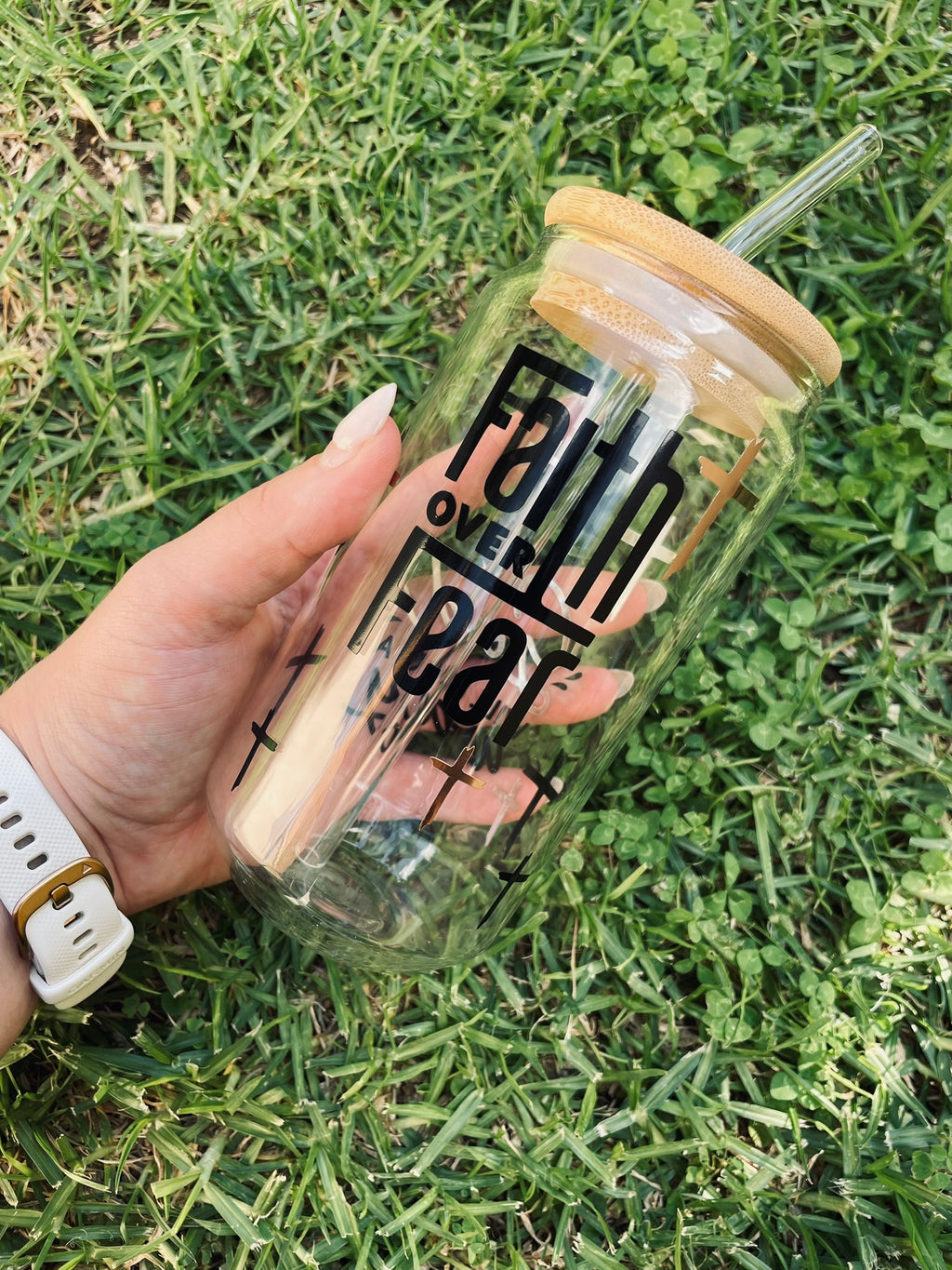 Vinyl Bamboo - Clear Glass Cups