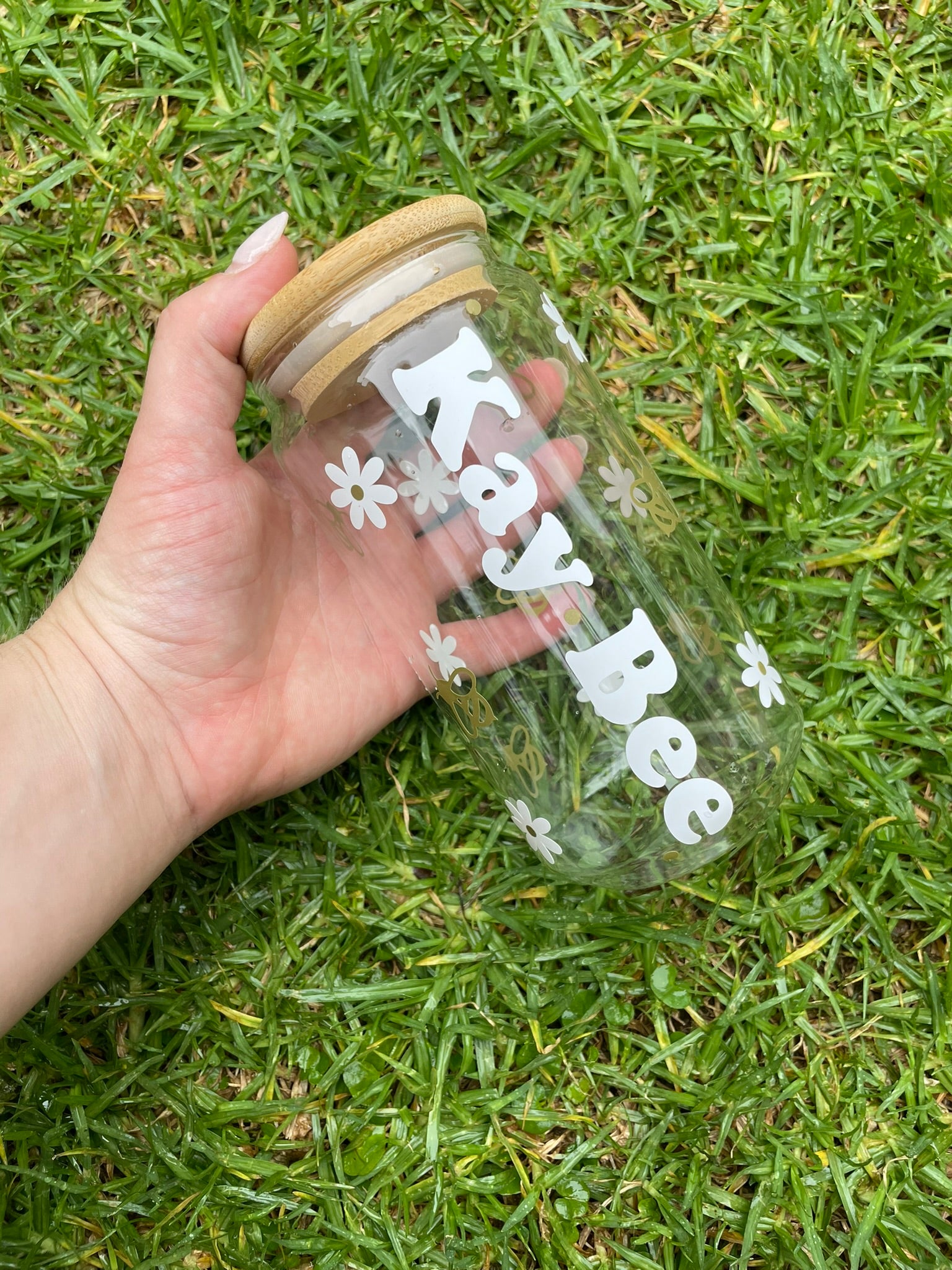 Vinyl Bamboo - Clear Glass Cups