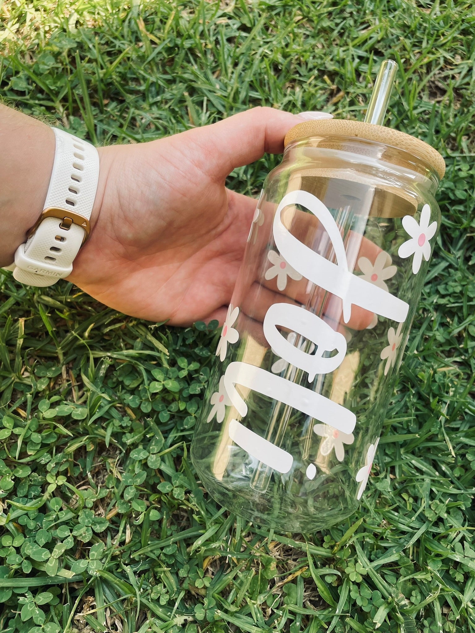 Vinyl Bamboo - Clear Glass Cups