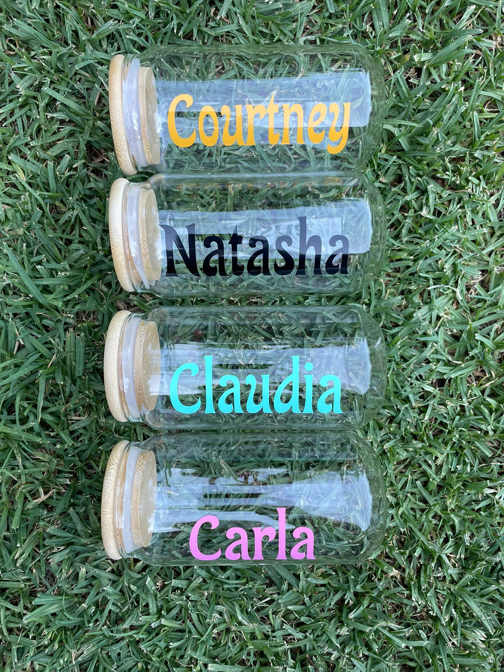 Vinyl Bamboo - Clear Glass Cups