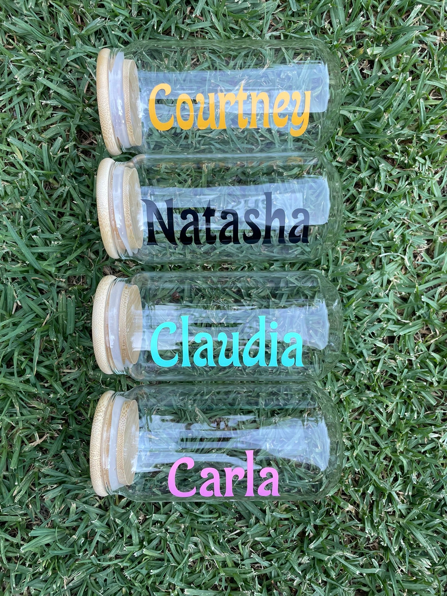 Vinyl Bamboo - Clear Glass Cups