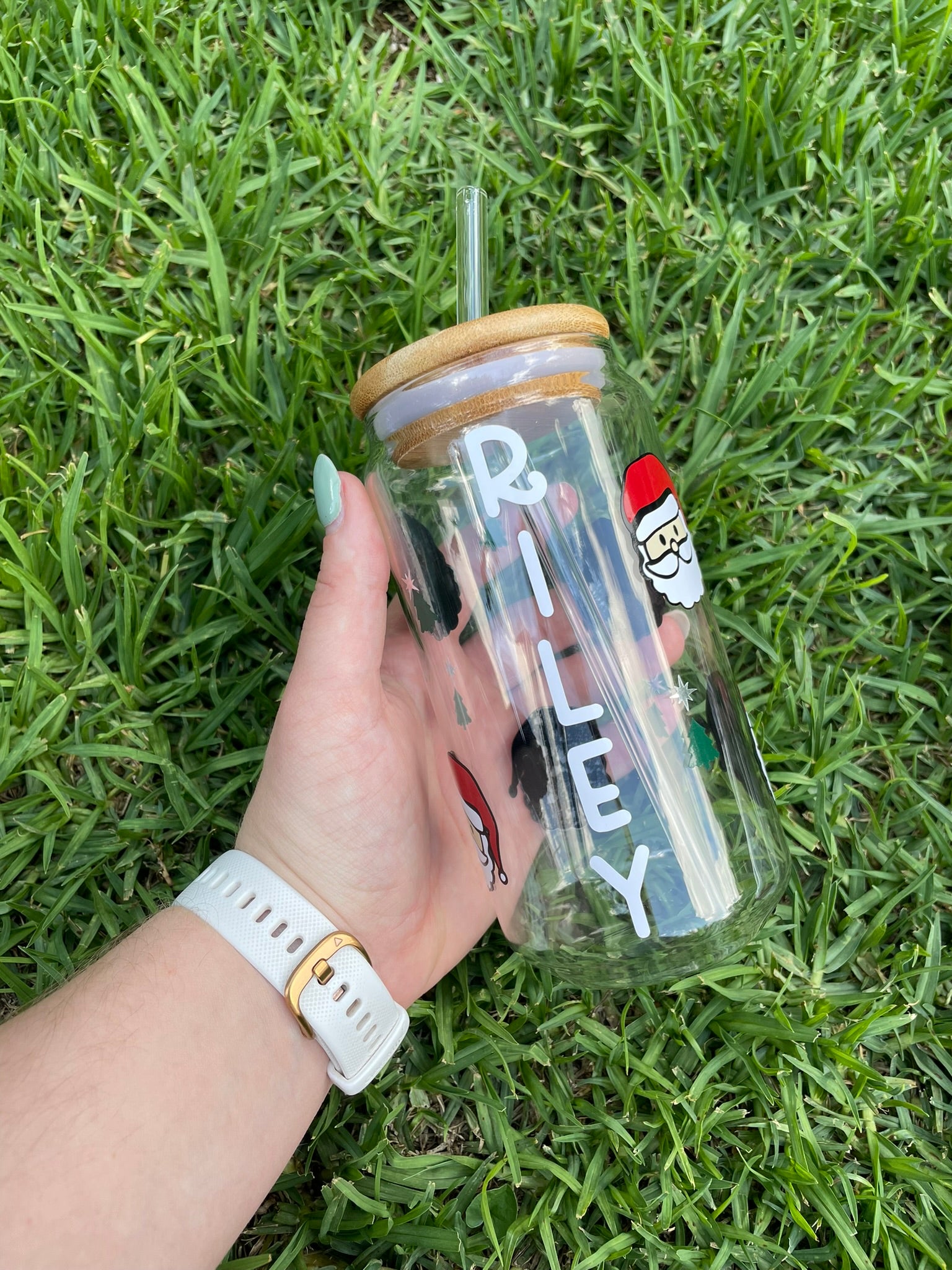 Vinyl Bamboo - Clear Glass Cups