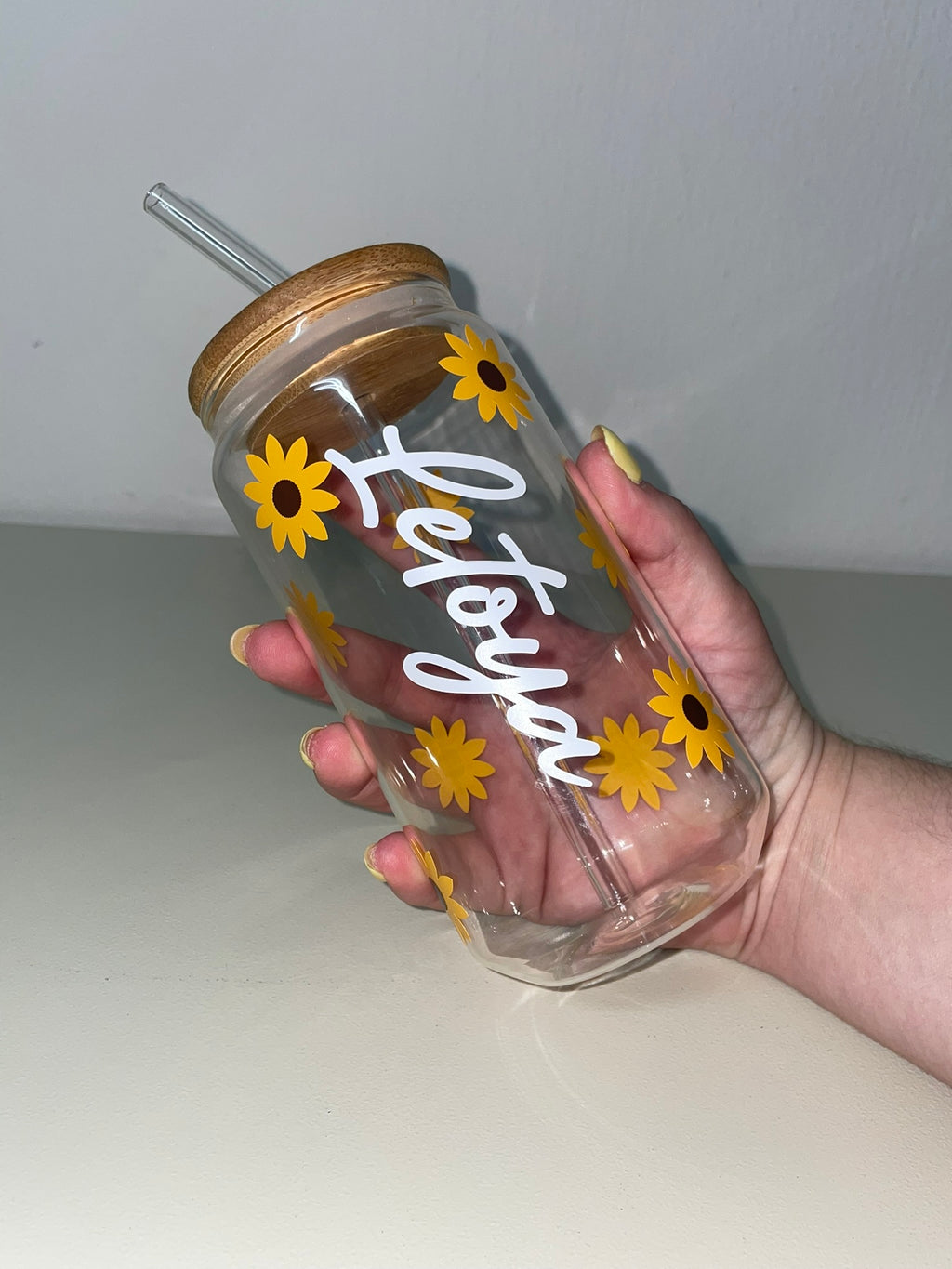 Vinyl Bamboo - Clear Glass Cups