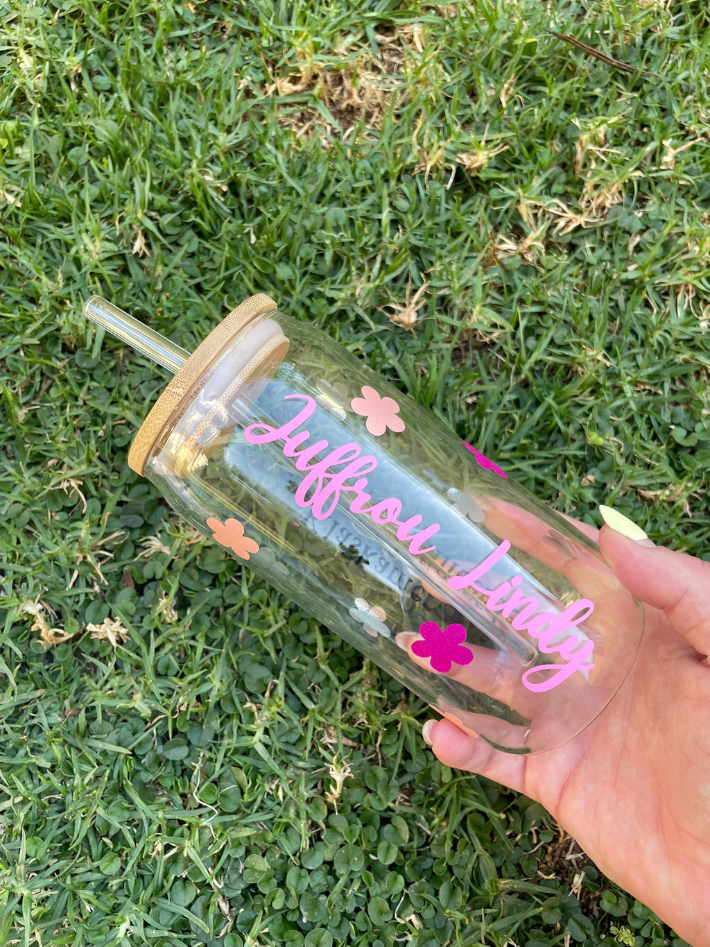 Vinyl Bamboo - Clear Glass Cups