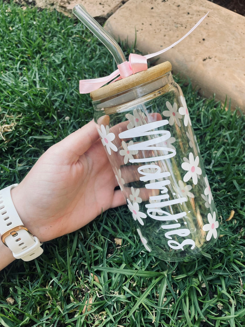 Vinyl Bamboo - Clear Glass Cups