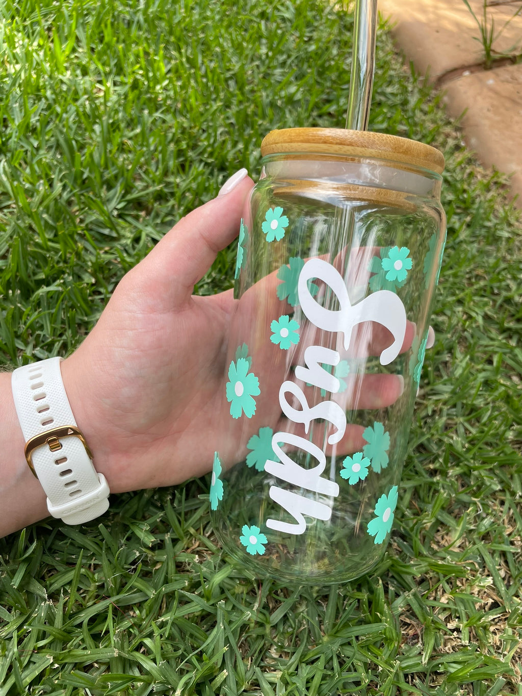 Vinyl Bamboo - Clear Glass Cups