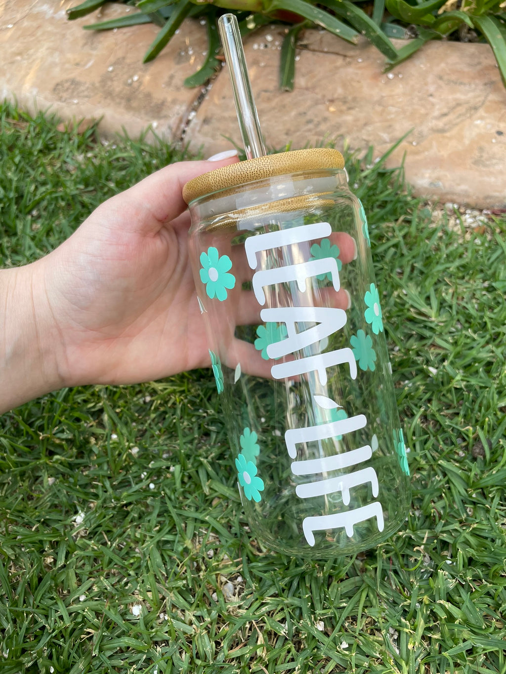 Vinyl Bamboo - Clear Glass Cups