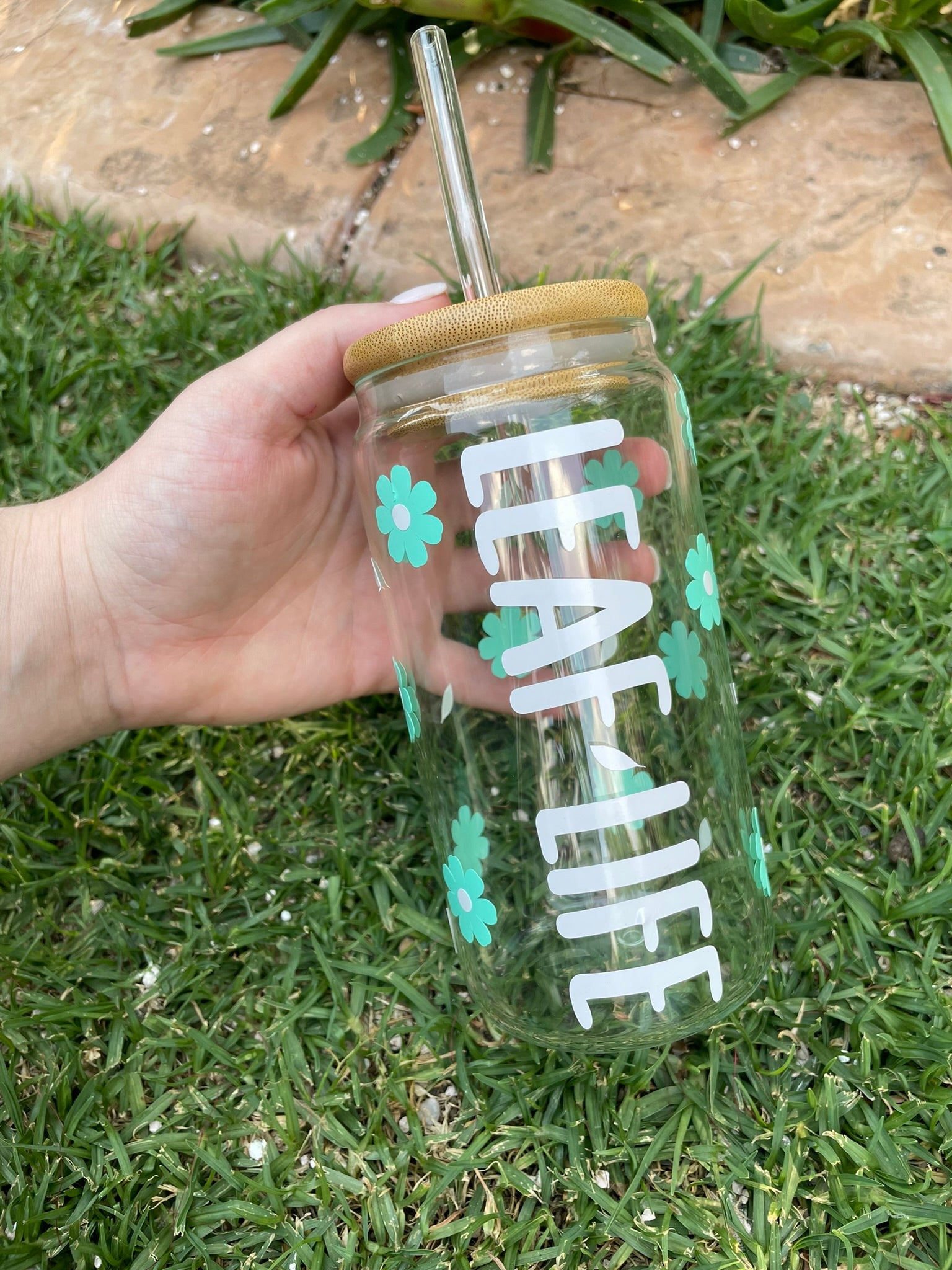 Vinyl Bamboo - Clear Glass Cups