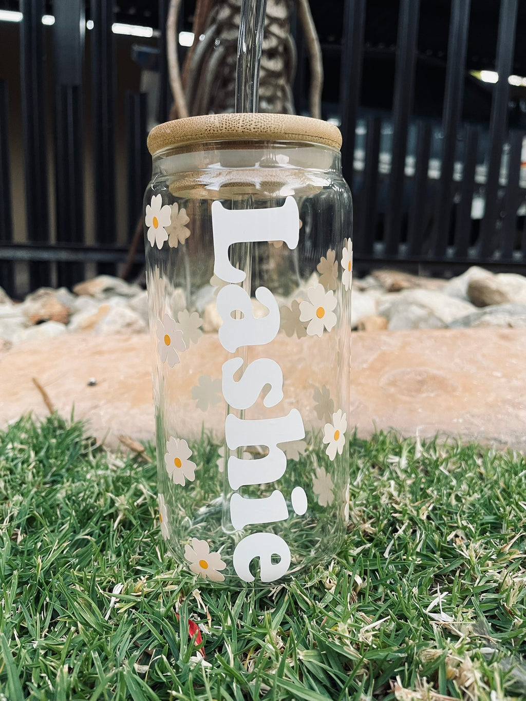 Vinyl Bamboo - Clear Glass Cups