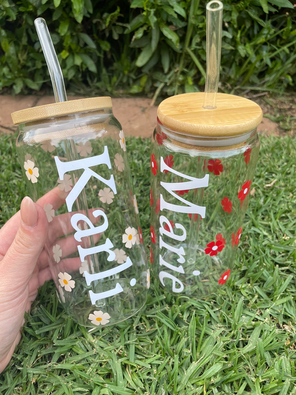 Vinyl Bamboo - Clear Glass Cups